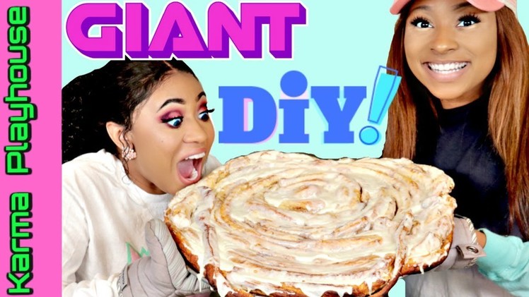 HOW TO MAKE A GIANT CINNAMON ROLL WOLDS LARGEST CINNAMON ROLL DIY Karma Playhouse