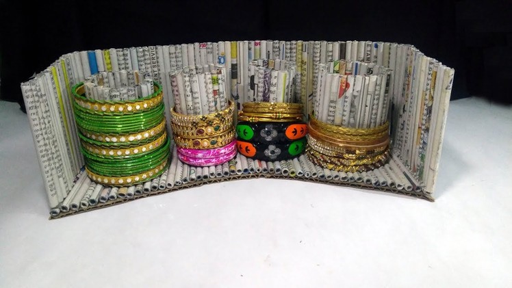 How to make an bangle stand using Newspaper | Newspaper 8 | All type videyos