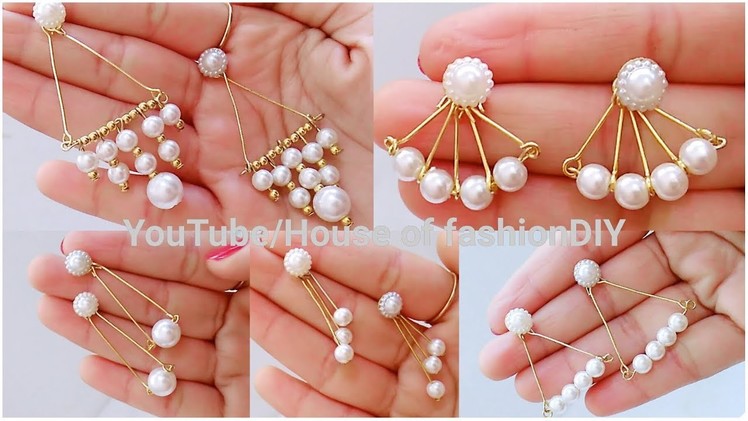 How To Make Pearl Earrings for Office.Collage Going girls||Pearl Earrings At Home