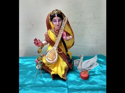 How to make Saraswati mata idol in North Indian. Uttar pradeshi style.