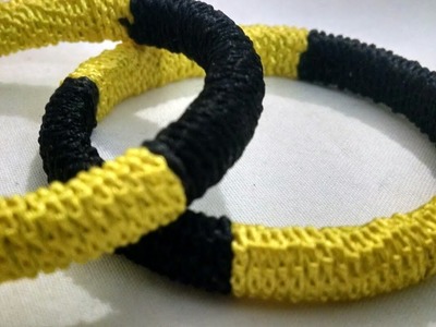 Kalar-12|| Double color silk thread crochet bangles