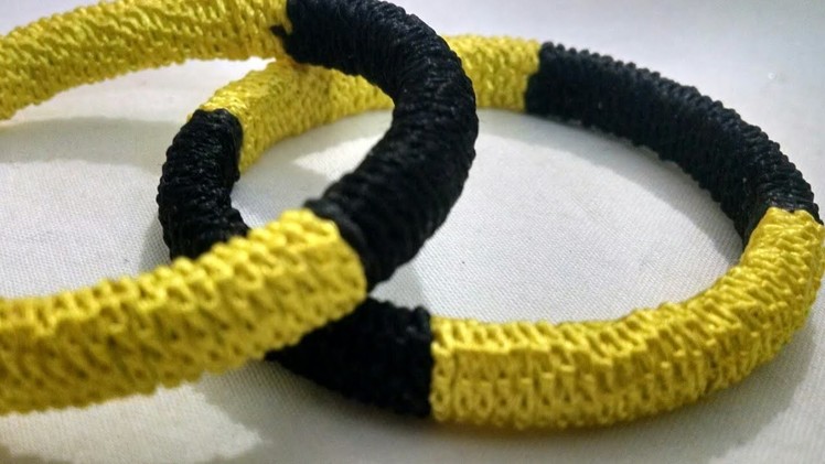 Kalar-12|| Double color silk thread crochet bangles