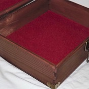 LARGE BESPOKE WOODEN LOCKABLE RUSTIC MEMORY BOX with Brass box corners. Wooden box with lock and key.