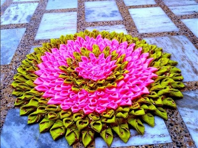 Lotus doormat making using waste cloth