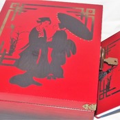 FREE POST - Gift set - Love In The Orient - LARGE BESPOKE Lockable wooden memory box with a FREE matching hardcover notebook.