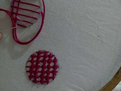 Make a beautiful embroidery stitch name as tent stitch
