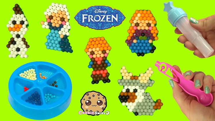 Make Disney Frozen Queen Elsa, Princess Anna, Olaf, Kristoff with Water AquaBeads Craft Playset