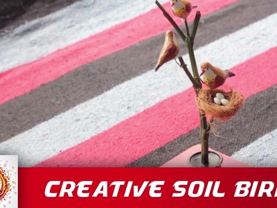 Making creative bird artwork with soil