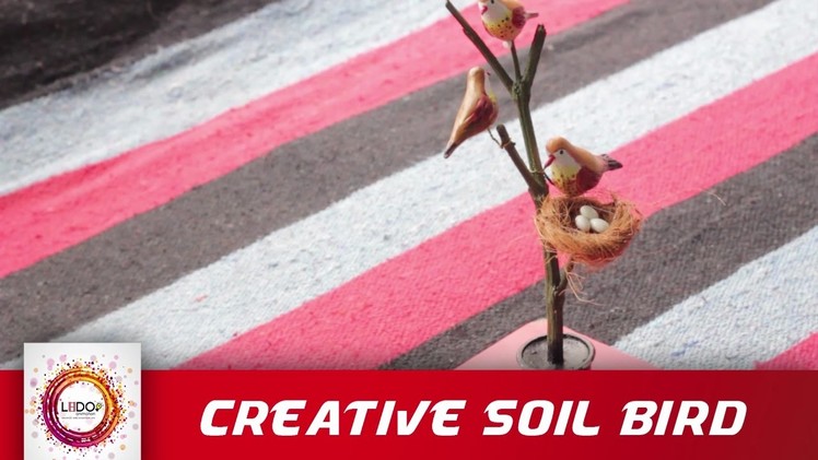 Making creative bird artwork with soil