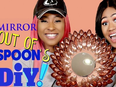 MIRROR OUT OF SPOONS DIY Easy How To Make Wall Mirror Out Of Plastic Spoons Karma Playhouse