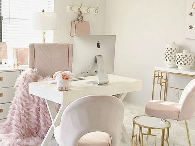 NEW! Blush Pink Home Office Tour