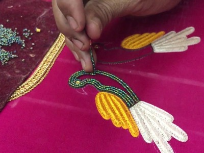 Parrot Embroidery with Navarang Beads and thread work
