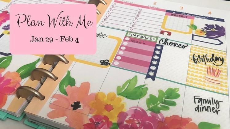 Plan With Me | Classic Happy Planner | MAMBI Stickers | Jan 29 - Feb 4