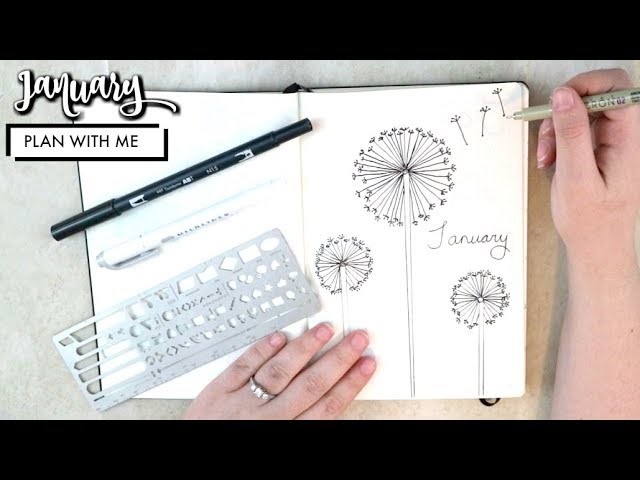 PLAN WITH ME | January 2018 Dandelion Theme Bullet Journal Set Up + GIVEAWAY!
