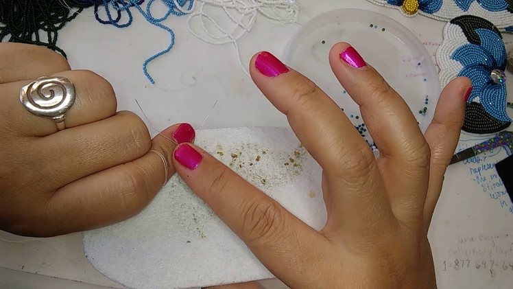 Two needle Flat stitch beading [filling in] #1