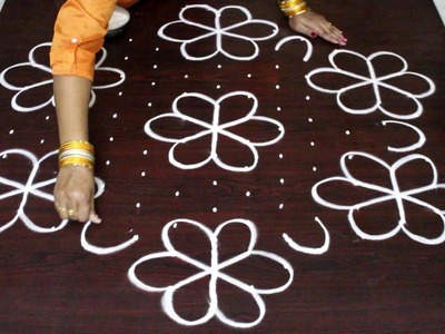 13 dots Sankranthi muggulu for 2018 - pongal kolam designs with dots- easy and simple rangoli