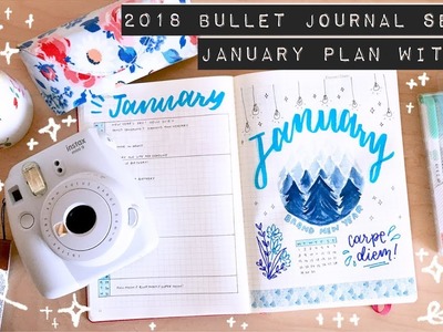 ????2018 bullet journal set up | january plan with me | pen & washi swatches????