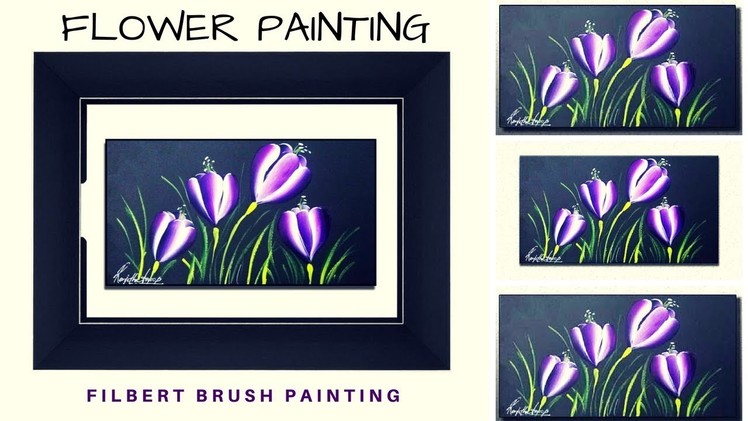 Acrylic painting flowers | one stroke painting | quick and easy  painting | DIY