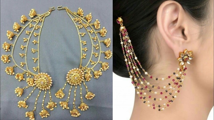 Beautiful earrings with chain.kanchari design ideas.baahubali earrings design ideas for weddings