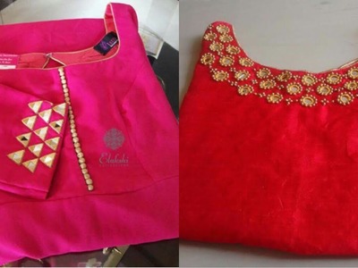 Beautiful Embroidered neck kurta design ideas for office wear.Simple kurta for College wear