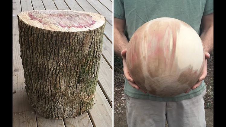 Box elder sphere Part I: Wood-turning a perfect sphere from a box elder log