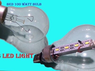Canvert old 100watt fuse bulb into usb LED light