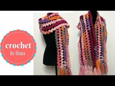 Crochet joyful scarf.shawl by Oana