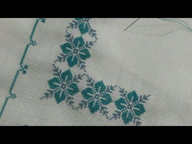 Cross stitch design | cross stitch design for bedsheets tablecloths | dosuti design