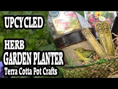 Decoupage Herb Garden Clay Pot - 30 minute upcycle