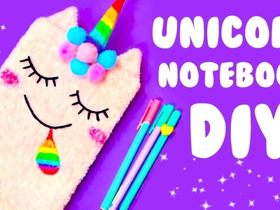 DIY Fluffy Unicorn Notebook  | Easy & Cute School Supplies