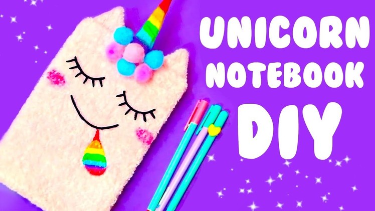 DIY Fluffy Unicorn Notebook  | Easy & Cute School Supplies