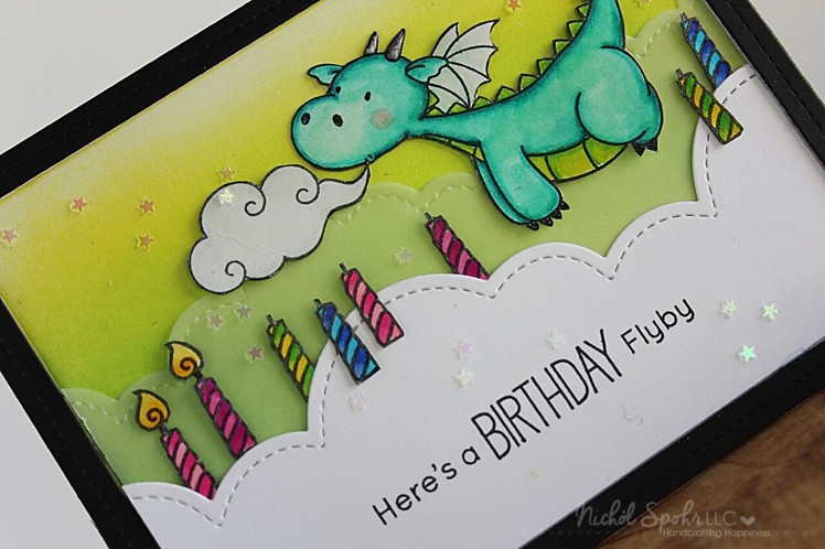 Dragon Blowing Out Birthday Candles Card