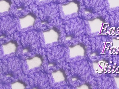 Easy crochet  fan stitch pattern #22