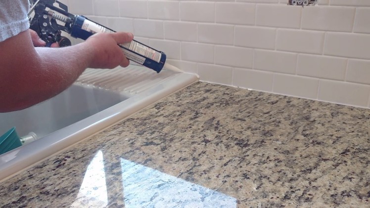 How to install silicone caulk around kitchen countertop, shower, bath tub etc.