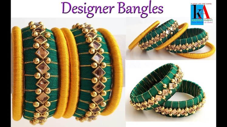 How to make Designer silk thread Bangles side bangles. bangles using silk thread tutorial