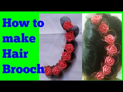 How to make Hair brooch. simple stocking fome flowers bridal wedding hair brooch