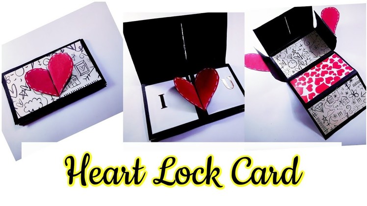 How to make Heart Lock Accordian Card for Valentines Day.