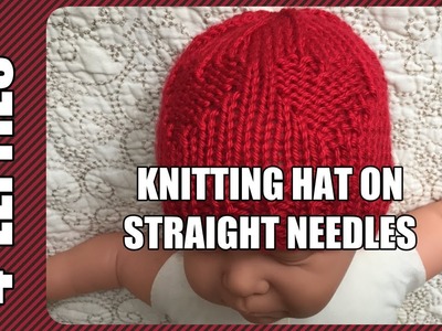 #LittleHatBigHeart OR #Valentine's Hat with ❤️  , Knitted On Straight Needles - 4 Lefties