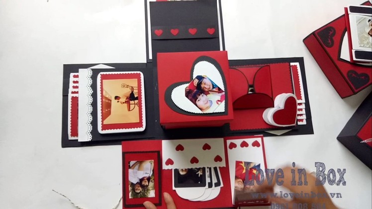 Love box - Exploding box - handmade - Love in Box