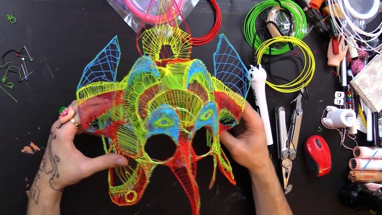 Making a Colorful Mask with a 3d Printing Pen (Dikale 3D Pen For Kids)