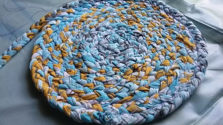 Old clothes recycling ideas l how to make Door mat.rug.table mat.carpet ,how to make simple rag rugs