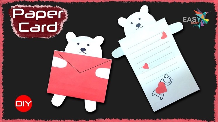 Paper Bear card for Valentine's Day | Cute and Easy card Tutorial | Kids craft |