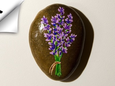 Rock painting lavender steine bemalen lavendel
