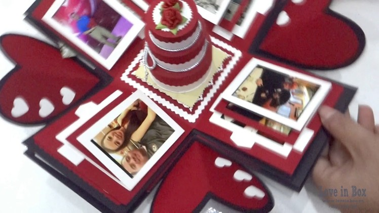 Scrapbook Exploding Box Card-Secret Handmade Gift Love in Box-Photo Album DIY Easy-For Birthday