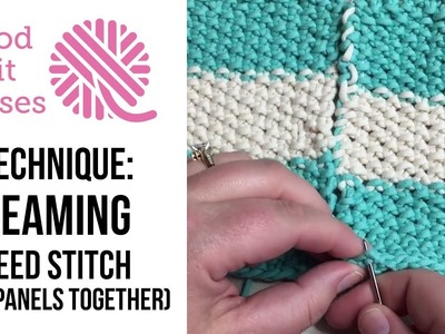 Seaming Seed Stitch Panels