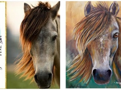 Simple HORSE Portrait LIVE Acrylic Painting Tutorial