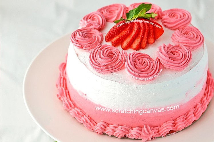 Strawberry Milkshake Cake | Rosette Cake | Valentine’s Day Strawberry Cake