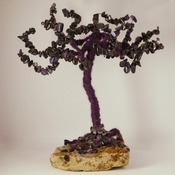 Tree Ornament Standing Wire Trees Goldstone Nature Purple Home Decor Handmade (Large Item)