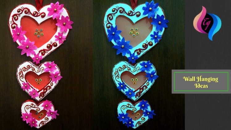 Wall hanging making - Heart Shape wall hanging - Make wall hangings at home with waste material