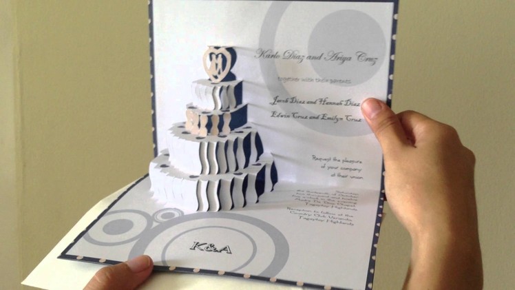 3D Pop Up Wedding Cake Invite